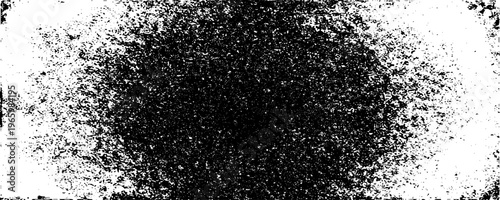 Minimalist abstract texture of scattered black specks and dust particles on a clean background.