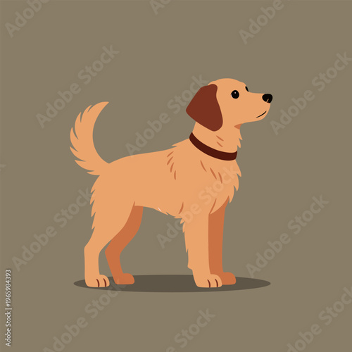 Cute yellow labrador retriever standing cartoon