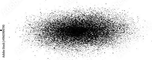 Minimalist abstract texture of scattered black specks and dust particles on a clean background.