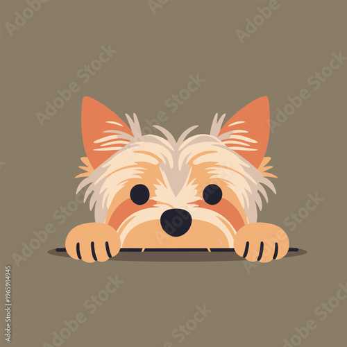 Fluffy west highland terrier dog in cartoon style