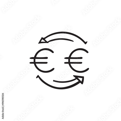 symbol with euro exchange arrows