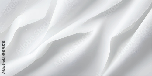 Elegant white silk and satin fabric background featuring smooth luxury textures and soft rippled waves of shiny material creates a sensual draped textile backdrop for fashion decoration