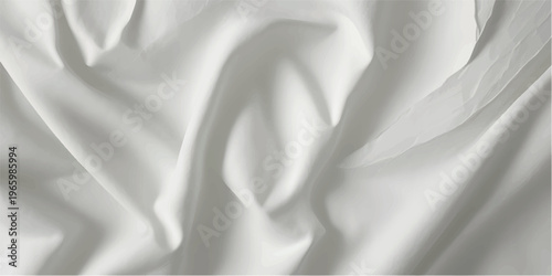 Close-up texture of natural beige silk. Light Gold fabric smooth texture surface background. Smooth elegant golden silk in Sepia toned. Texture, background, pattern, template. 3D vector illustration.