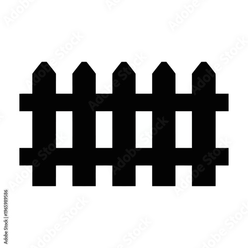 Vector of a classic wooden picket fence with pointed tips