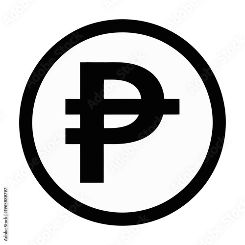 Vector of the philippine peso sign enclosed in a circle