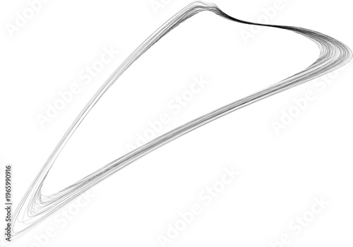 Triangular wedge with wide contour lines forming enclosed structure