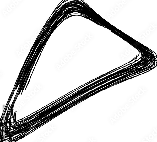 Triangle loop with thick contour lines forming enclosed warped structure