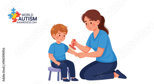 Therapist performing sensory brushing therapy on young child in clinic