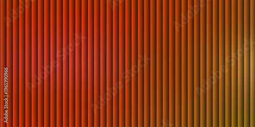 Red orange yellow ribbed glass. Vector ribbed glass texture background. Mesh gradient. acrylic ribbed bath surface. Reeded glass background semitransparent overlay.