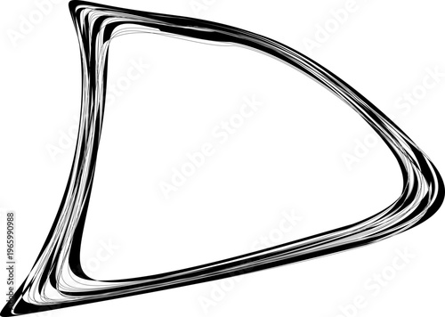 Triangular wedge with curved contour lines forming enclosed structure