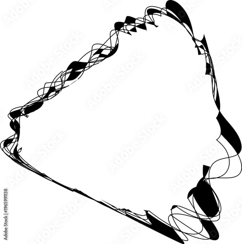 Triangular loop with rounded contour lines forming enclosed structure