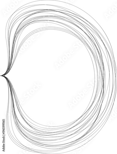 Oval loop with dense contour lines forming compact enclosed structure