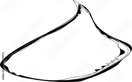 Triangular shape with soft contour lines forming enclosed structure