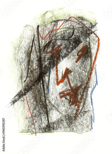 Dessin du visage d'un homme souffrant de dépression et d'anxiété.	