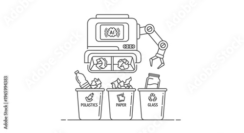 Recycling, eco-friendly waste management, industrial automation, robotic sorting
