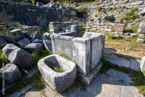 Ancient marble altar and st...