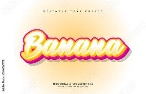 Banana editable text effect template
