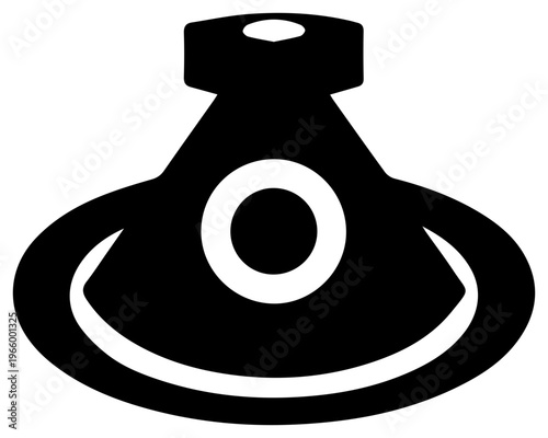 Solid black filled icon of centrifuge solids control equipment for industrial separation processes on white background