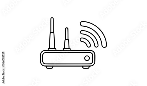 radio antenna icon Wireless Router Outline Icon WiFi Network Symbol Vector