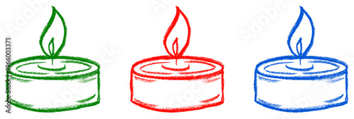 Mini Candels Crayon Chalk Drawing Vector
