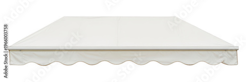 White fabric canopy with scalloped edge white canopy awning outdoor shelter isolated on a transparent background