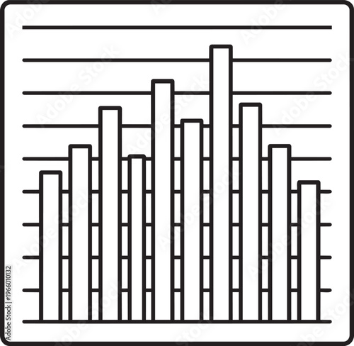 Audio graphic equalizer levels frequency bars linear icon representing sound mixing digital music track vector illustration