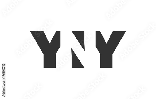 YNY logo design. Initial letter Y N Y bold font style for tech startups, consulting, corporate branding. Creative company name, headlines typography identity, trendy logotype.