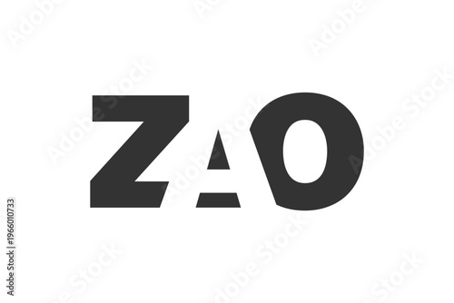 ZAO logo design. Initial letter Z A O bold font style for tech startups, consulting, corporate branding. Creative company name, headlines typography identity, trendy logotype.