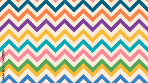 Playful zigzag background featuring colorful chevron lines in a seamless repeating layout