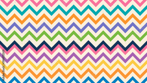 Seamless chevron pattern featuring bold colorful waves ideal for textiles wallpapers and digital design
