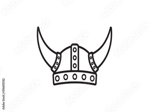 Viking helmet with horns and rivets