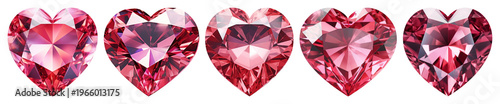 PNG Sparkling pink heart gemstones, transparent background
