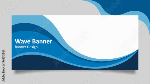 Stylish corporate wave banner template using layered curves and gradient color transitions