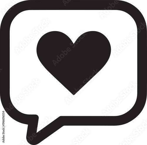 A symbol of love with chat bubble design