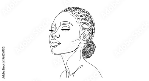 Graceful African-American lady with serene mood closing eyes representing holistic wellness against transparent background
