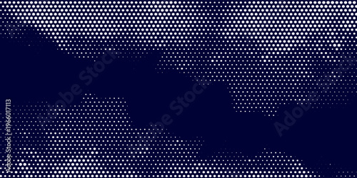Modern blue conference banner for a deep dive into halftone and geometry blue beground