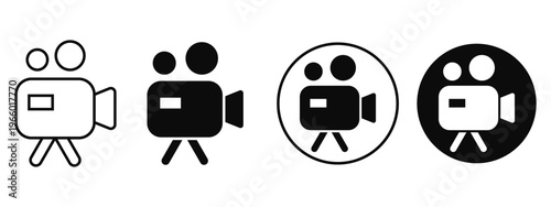 video camera symbol icon set