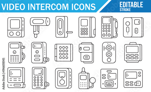 Smart Video Intercom System Illustration with Communication and Security Devices