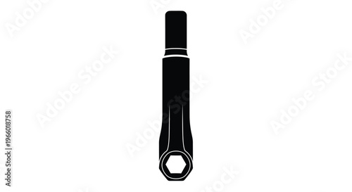 A black silhouette of a wrench tool simple design industrial equipment silhouette