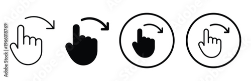 Swipe left and right icon, swipe arrow gesture symbol for mobile interaction, modern vector illustration representing touchscreen navigation