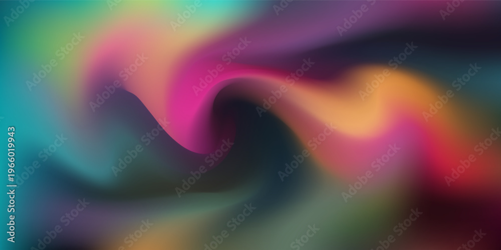 Fototapeta premium Vibrant multi color abstract mesh gradient background with dark tones vector ilustartion