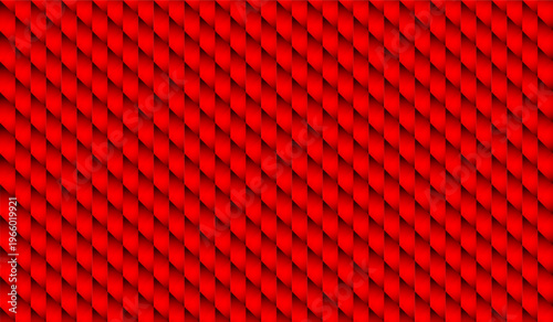 Red geometric tessellation pattern with repeating folded shapes and strong depth effect