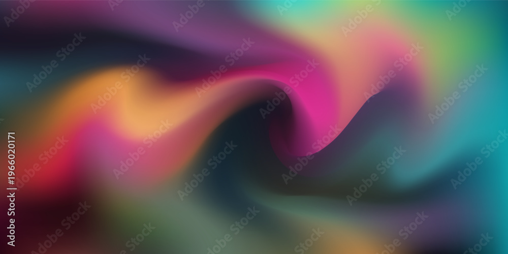 Fototapeta premium Vibrant multi color abstract mesh gradient background with dark tones