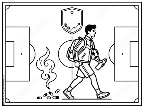 Teen student refusing drugs on smartphone awareness concept