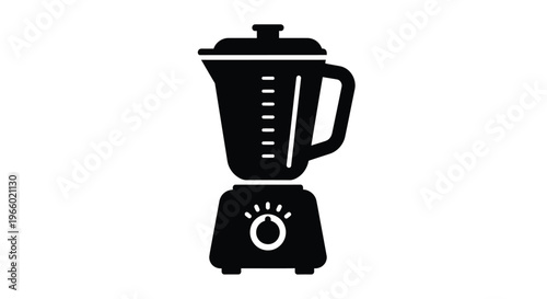 Black silhouette of a kitchen blender on a white background silhouette