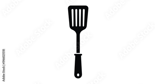 Black spatula icon on white background simple kitchen tool silhouette