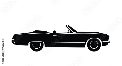 Classic convertible car in a bold striking silhouette
