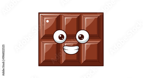 Cartoon chocolate bar with face.