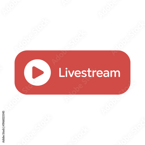 Red livestream button with a white play icon and text