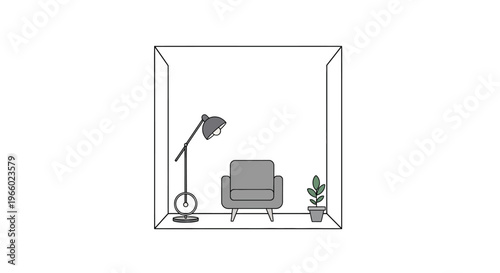 Simple living room interior design.